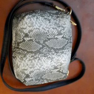 A Snakeskin Pouch Satchel